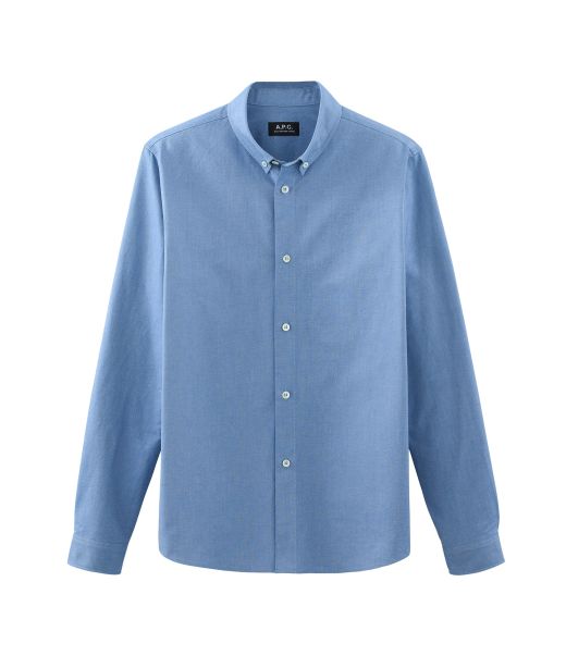 Men A.p.c. Shirts Button-Down Shirt Trendy Iaa - Blue|Iak - Navy|Aab - White