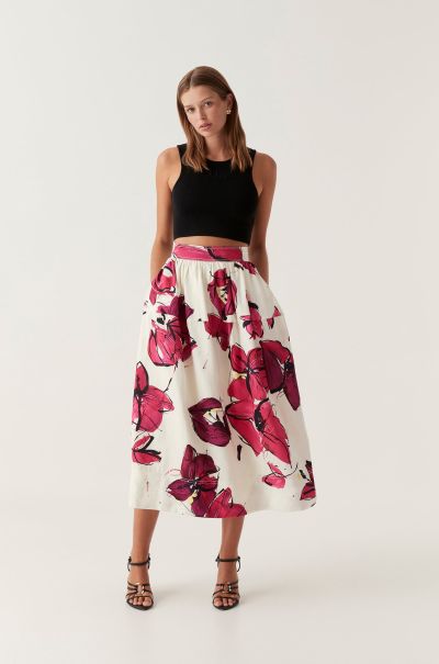 Aje Falling Florals Women Party Dressing Lottie Gathered Midi Skirt