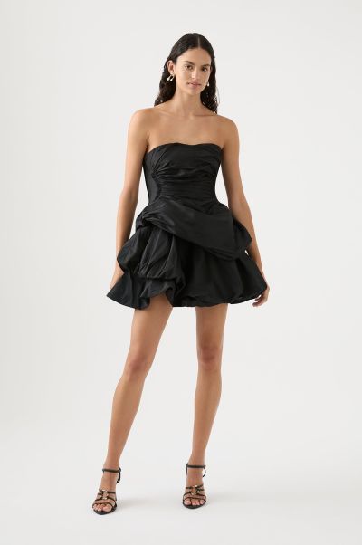 Daybreak Strapless Mini Dress Aje Black Women Party Dressing