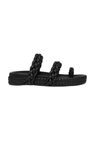 Aje Women Shoes Black Promenade Braided Chunky Slide