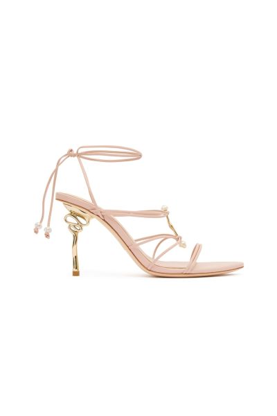 Perenna Pearl Bar Strappy Heel Blush Pink Aje Women Shoes